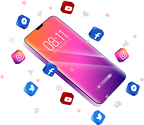Social networks connected through a mobile phone